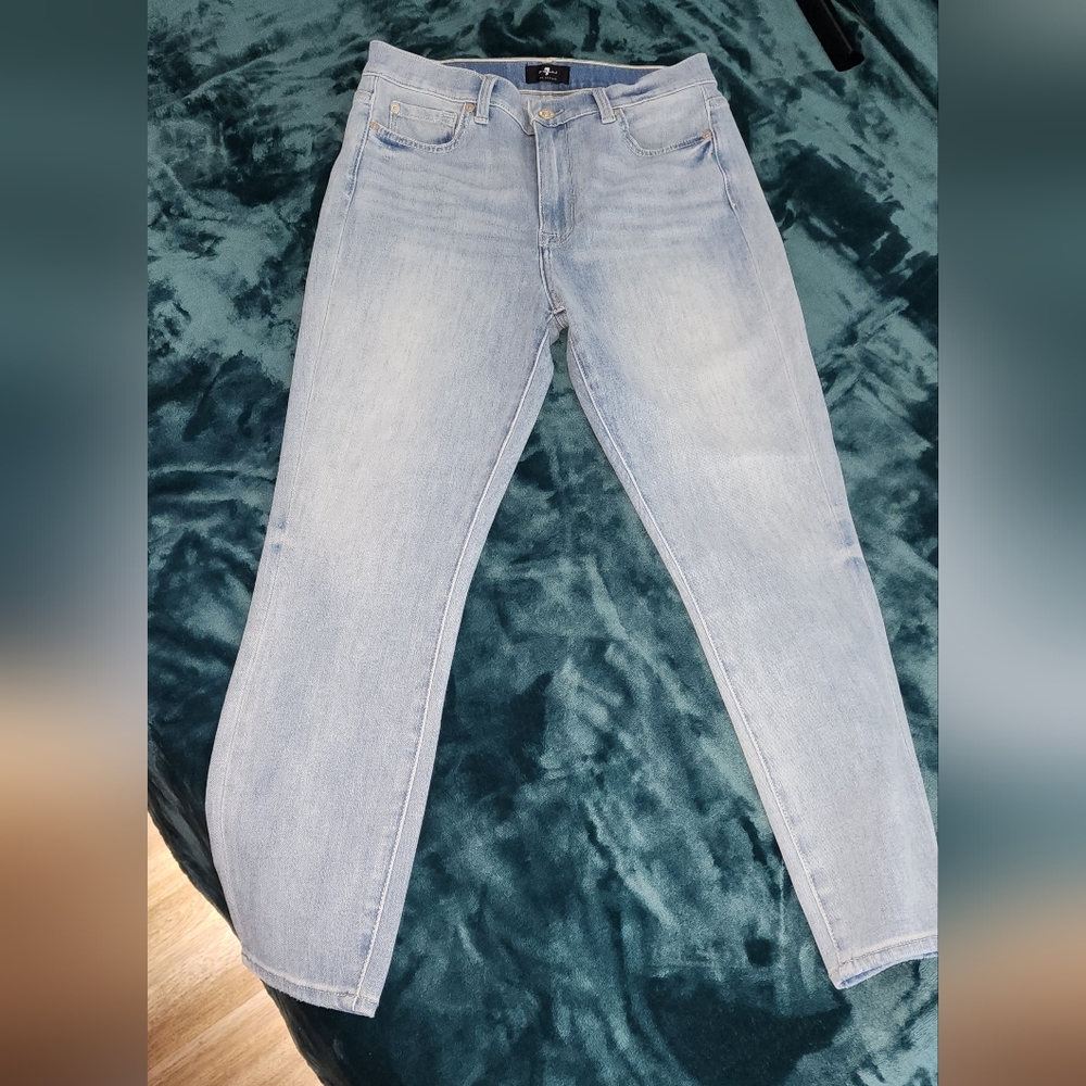 7 FOR ALL MANKIND High Waist Cropped Skinny KARMA - 29 NWOT - Picture 4 of 8